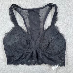 Aerie Lace Padded Racerback Bralette Size Small Black